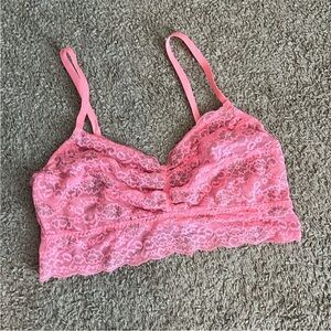 GUC L VS PINK Vintage lace bralette coral and sparkly